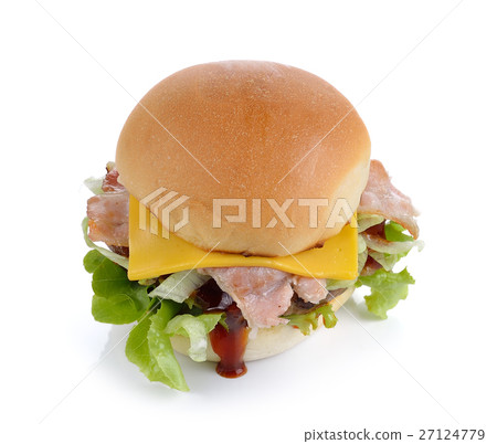 yummy Meat hamburger on white background 27124779