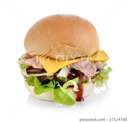 Meat hamburger on white background 27124780