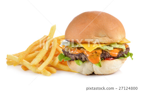 yummy Meat hamburger with french fries  27124800