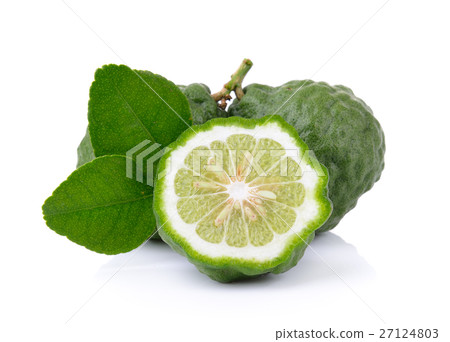 bergamot with leaf on white background 27124803