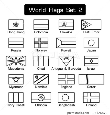 World flags set 2 . simple style and flat design . World flags set 2 . simple style and flat design . 27126879