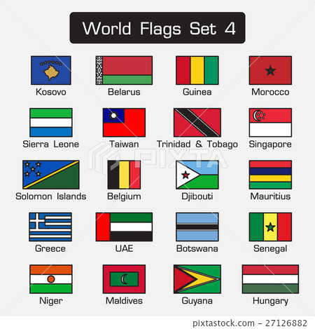 World flags set 4 . simple style and flat design . World flags set 4 . simple style and flat design . 27126882