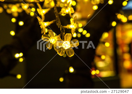 the light flower installation in a city 27129047