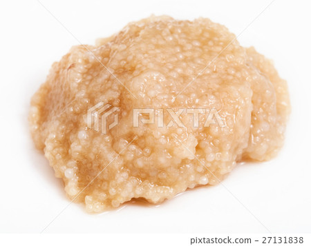portion of salty caviar of herring on white plate 27131838