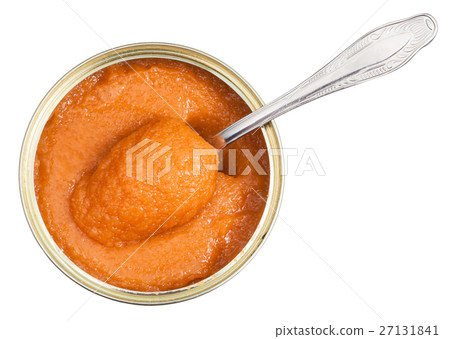 open tin with caviar of common carp with spoon open tin with caviar of common carp with spoon 27131841