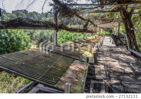 The launch table in front of Chios rocket fireworks festival The launch table in front of Chios rocket fireworks festival 27132131
