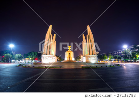 The Democracy Monument at night in Thailand. The Democracy Monument at night in Thailand. 27132788