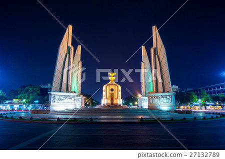 The Democracy Monument at night in Thailand. The Democracy Monument at night in Thailand. 27132789