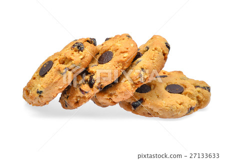 chocolate chip cookie isolated on white background 27133633