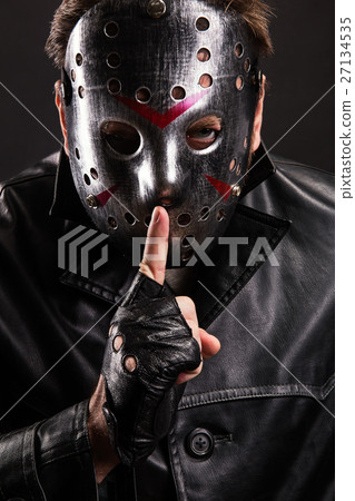 Serial maniac in hockey show do not talk sign Serial maniac in hockey show do not talk sign 27134535