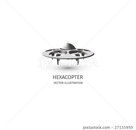 Isolated rc drone logo on white. UAV technology Isolated rc drone logo on white. UAV technology 27135950