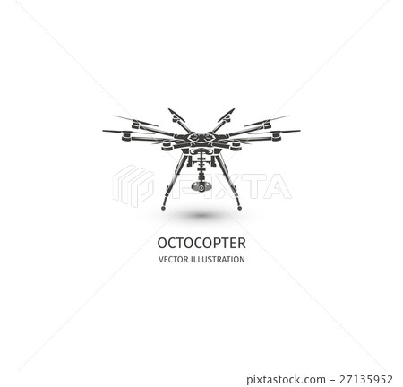 Isolated rc drone logo on white. UAV technology 27135952
