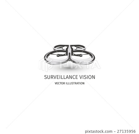 Isolated rc drone logo on white. UAV technology 27135956