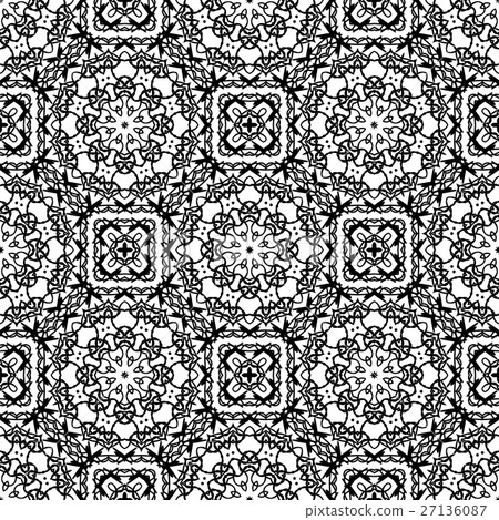 Ornamental Seamless Line Pattern 27136087