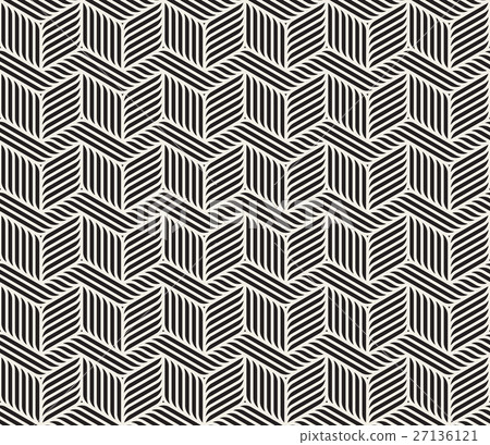 Vector Seamless Black And White Zig Zag Lines - Stock Illustration ...