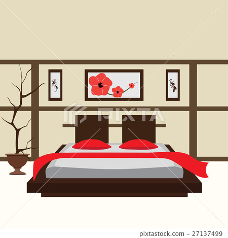 Interior bedroom, vector illustration 27137499