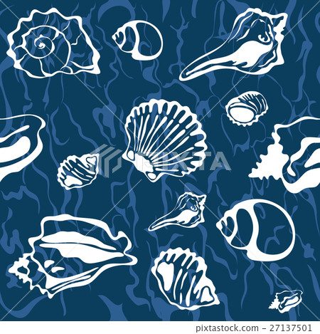 Seamless seashell background 27137501