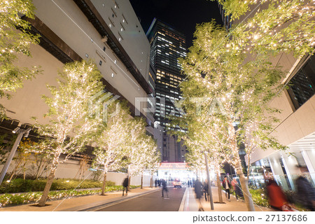 Nagoya City Nakamura Ward Station City Landscape Symphony Toyota Building Front Illumination and Midland Square Nagoya City Nakamura Ward Station City Landscape Symphony Toyota Building Front Illumination and Midland Square 27137686