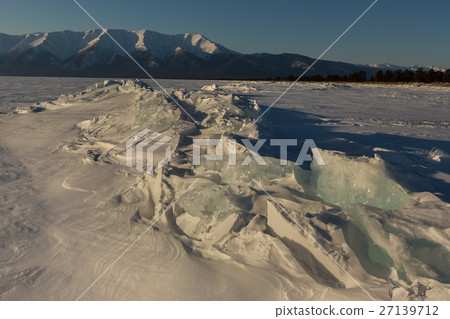 Ice hummocks of Lake Baikal and Holy Nose 27139712