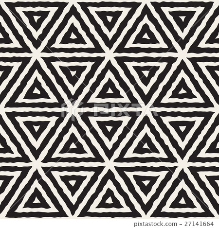 Vector Seamless Black And White Hand Drawn - Stock Illustration ...