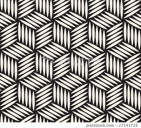 Vector Seamless Black and White Hexagonal Lines 27141728