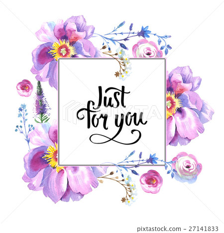 Wildflower rose flower frame in a watercolor style Wildflower rose flower frame in a watercolor style 27141833