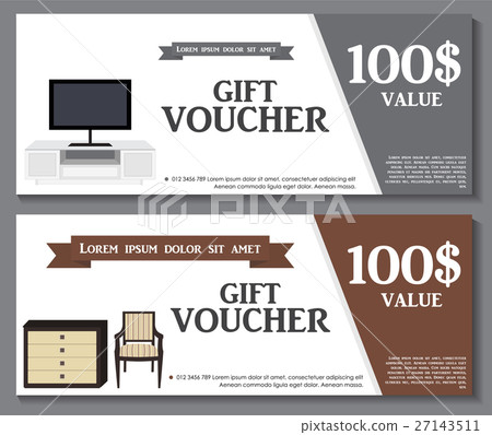 Gift Voucher Template with variation of furniture 27143511
