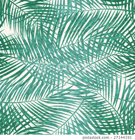 Palm Leaf Vector Seamless Pattern Background - Stock Illustration ...