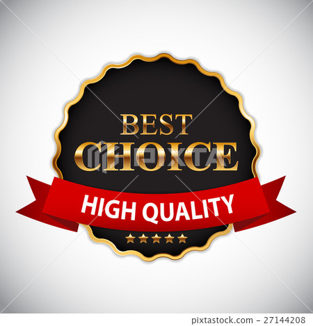 Best Choice Golden Label with Ribbon Vector 27144208
