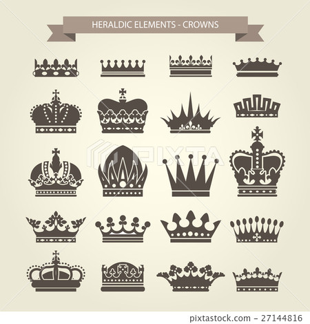 Heraldic crowns set - monarchy coronet  27144816
