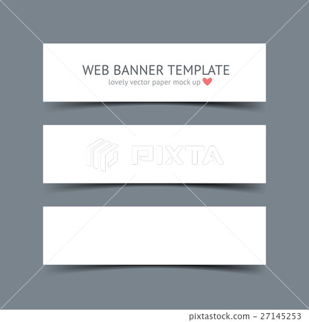 Set of blank white paper banners Set of blank white paper banners 27145253
