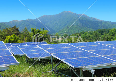 Mega solar of plateau _ Okayama prefecture Susanayama plateau 27146136