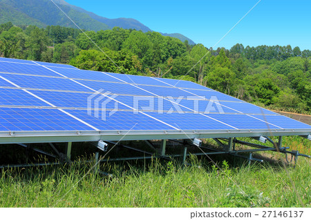 Mega solar of plateau _ Okayama prefecture Susanayama plateau 27146137