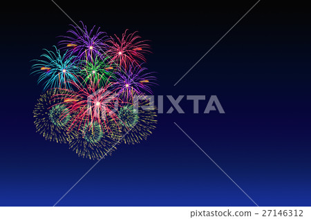 Colorful fireworks celebration on twilight sky. Colorful fireworks celebration on twilight sky. 27146312