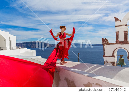 Woman in a beautiful red dress Woman in a beautiful red dress 27146942