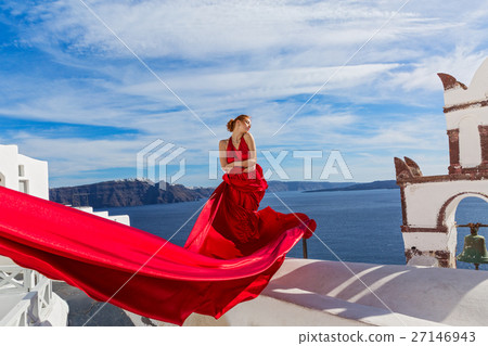 Woman in a beautiful red dress Woman in a beautiful red dress 27146943