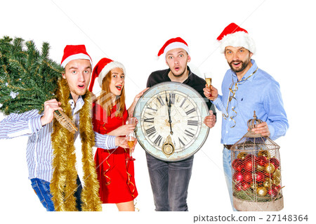 Many young women and men drinking at christmas Many young women and men drinking at christmas 27148364