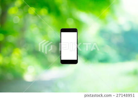 Background materials for smartphone and fresh green image synthesis Green background Plants Spring early summer Snow leaves day green and copy spaces 27148951