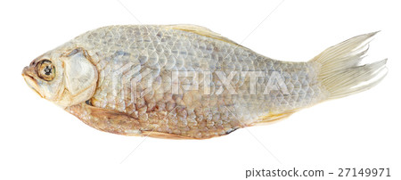 Dried fish crucian carp isolated on white 27149971