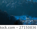 Valley of cottages in winter mountains 27150836