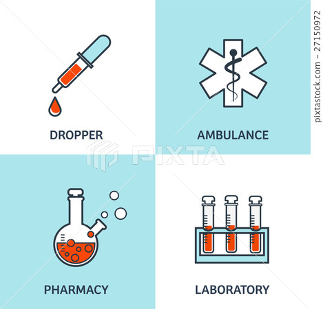Vector illustration. Flat medical background 27150972