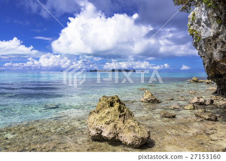岩島的珊瑚礁的海 27153160