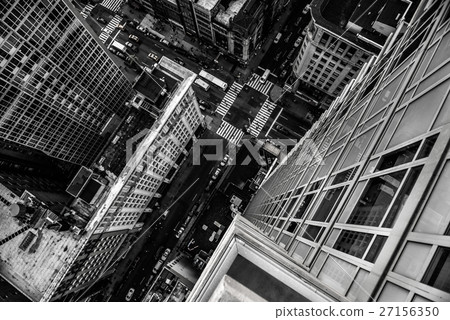Top view from skyscraper to New York city street  27156350