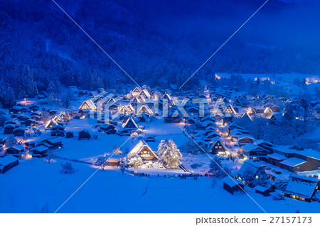 Gifu _ Shirakawago snow light up Gifu _ Shirakawago snow light up 27157173