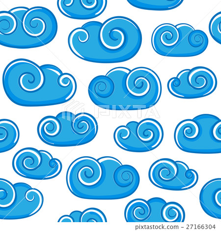Cloud doodle hand drawn vector seamless pattern Cloud doodle hand drawn vector seamless pattern 27166304