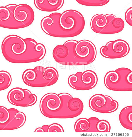 Cloud doodle hand drawn vector seamless pattern 27166306