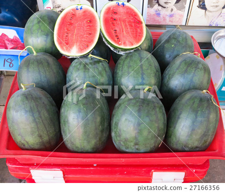 Half sliced watermelon wrapped protective film sol 27166356