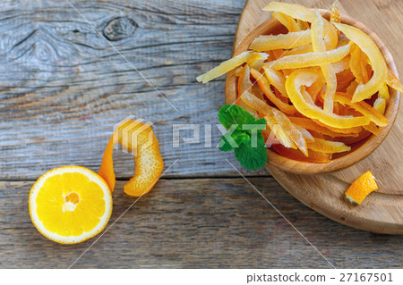 Homemade candied orange and lemon peels. 27167501