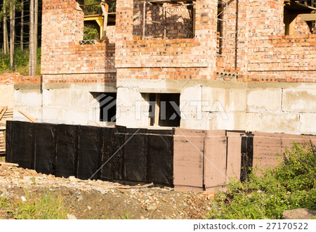 Stock Photo: Waterproofing basement and foundations