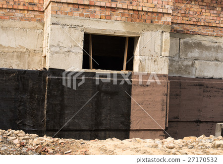 Stock Photo: Waterproofing basement and foundations